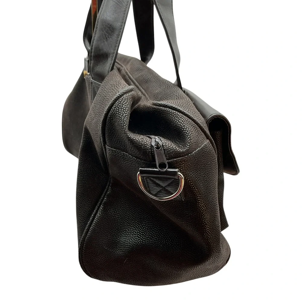 Lagerfeld‎ Mens Brown Textured Pebble Duffel Bag Weekend Travel Carry On